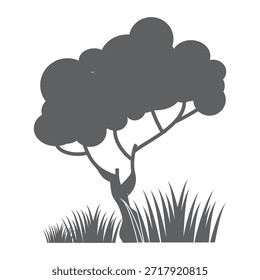 Silueta del árbol en estilo plano. diseño simple del árbol. árbol y tema de la naturaleza