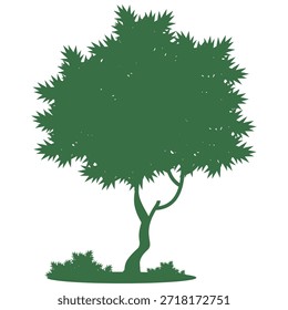 Silueta del árbol en estilo plano. diseño simple del árbol. árbol y tema de la naturaleza