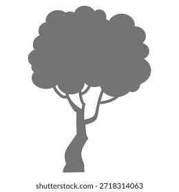 Silueta del árbol en estilo plano. diseño simple del árbol. árbol y tema de la naturaleza