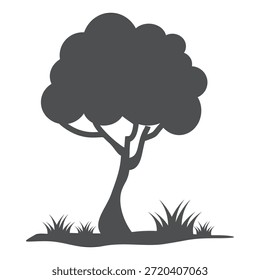Silueta del árbol en estilo plano. diseño simple del árbol. árbol y tema de la naturaleza
