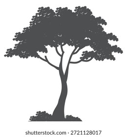 tree silhouette in flat style. simple tree design. tree and nature theme