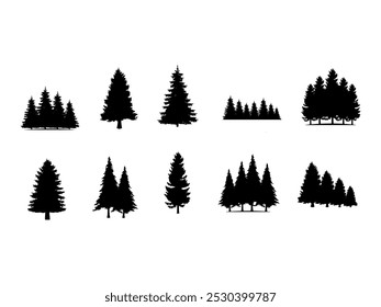 Tree Silhouette Garden Element Set 