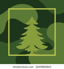 Plano de fundo geométrico da silhueta da árvore com ilustração de vetor de estilo abstrato