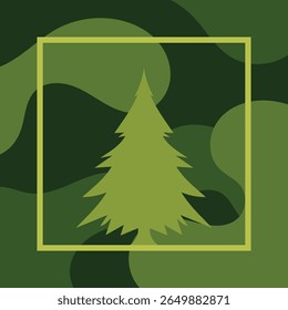 Tree silhouette geometric background with abstract style vector illustration