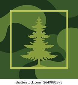 Tree silhouette geometric background with abstract style vector illustration