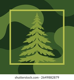 Fondo geométrico de la silueta del árbol con la Ilustración vectorial abstracta del estilo