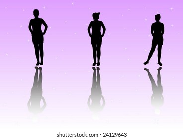 Tree silhouette of a girl