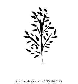 Tree silhouette. Hand drawn vector illustration.