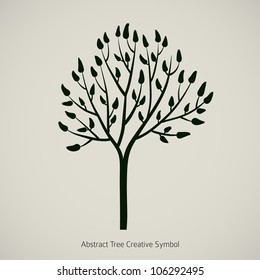 Tree silhouette icon design. Vector branch illustration