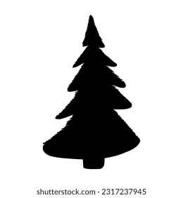 Tree silhouette icon isolated on white background