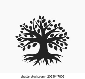 Tree silhouette icon. Vector illustration.
