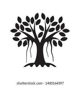 tree silhouette icon vector isolated with black and white