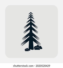 Icono de silueta de árbol. Vector de árbol. icono de árbol. etiqueta