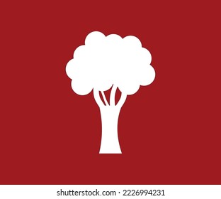 Tree silhouette icon, vector minimalist