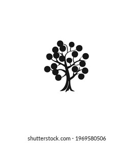 tree silhouette icon vector on a white background