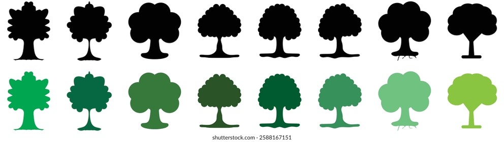 Tree silhouette, tree icon,tree vector illustration, nature, forest, outdoor, environment, ecology, foliage vector isolated