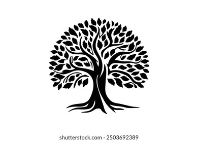 Diseño de Vector de ilustración de silueta de árbol 