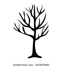 Tree silhouette isolated illustration on white background