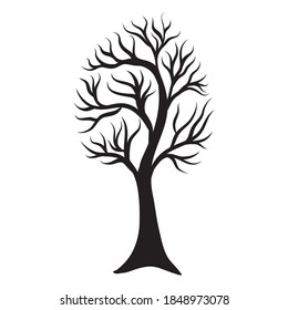 Tree silhouette isolated illustration on white background