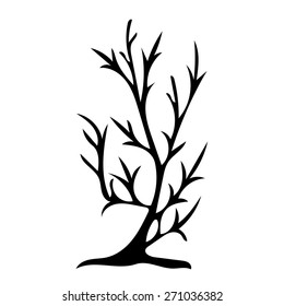 Tree silhouette isolated illustration on white background