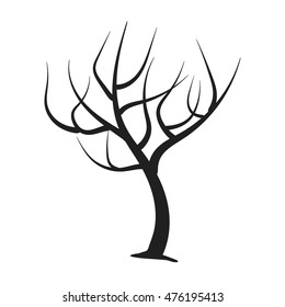 Tree silhouette isolated illustration on white background