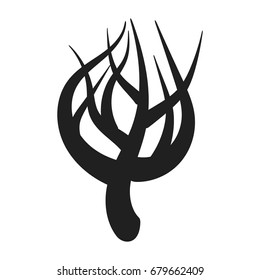 Tree silhouette isolated illustration on white background