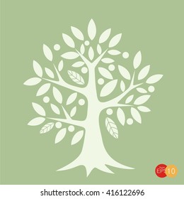 tree silhouette isolated on background, vector illustration