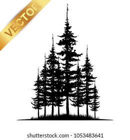 tree silhouette isolated on white background.