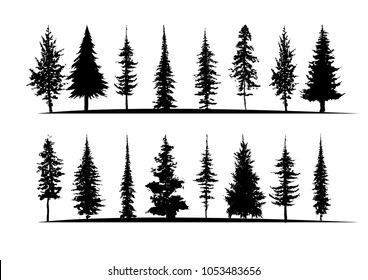 Tree Silhouette Isolated On White Background Stock Vector (Royalty Free ...