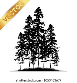 tree silhouette isolated on white background.