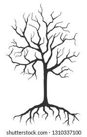 tree silhouette isolated on white. Vector illustration