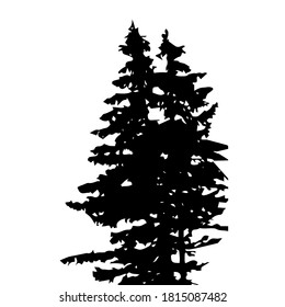 Silhouette de árbol aislada sobre fondo blanco. Ilustración de Vecrtor. EPS10