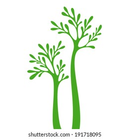 Tree silhouette isolated on white background.