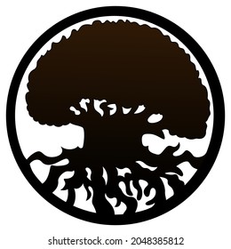 silueta de árbol aislada en un fondo blanco
