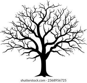tree silhouette isolated on white background