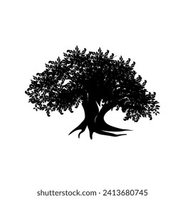 tree silhouette isolated on white background