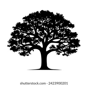 tree silhouette isolated on white