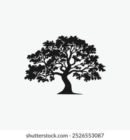 tree silhouette isolated on white background