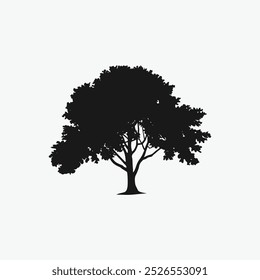 tree silhouette isolated on white background