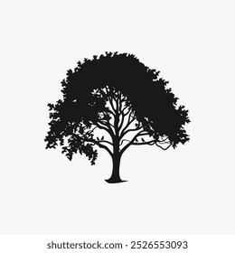 tree silhouette isolated on white background