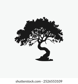 tree silhouette isolated on white background