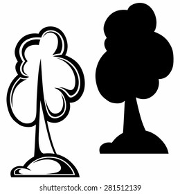Tree silhouette. Isolated on white background