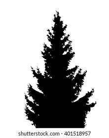 Tree Silhouette Isolated on White Background. Vector Illustration. EPS10