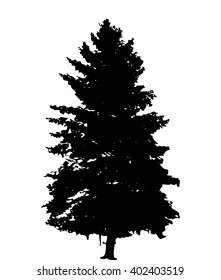 Tree Silhouette Isolated on White Background. Vector Illustration. EPS10