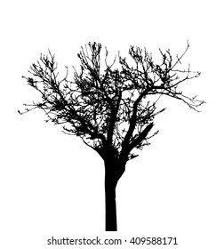 Tree Silhouette Isolated on White Background Vector Illustration. EPS10