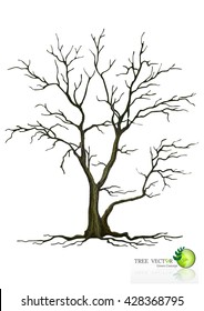 tree silhouette isolated on white background