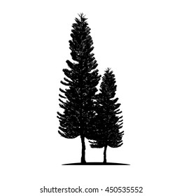 tree silhouette isolated on white background