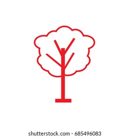 tree silhouette isolated on white background, vector