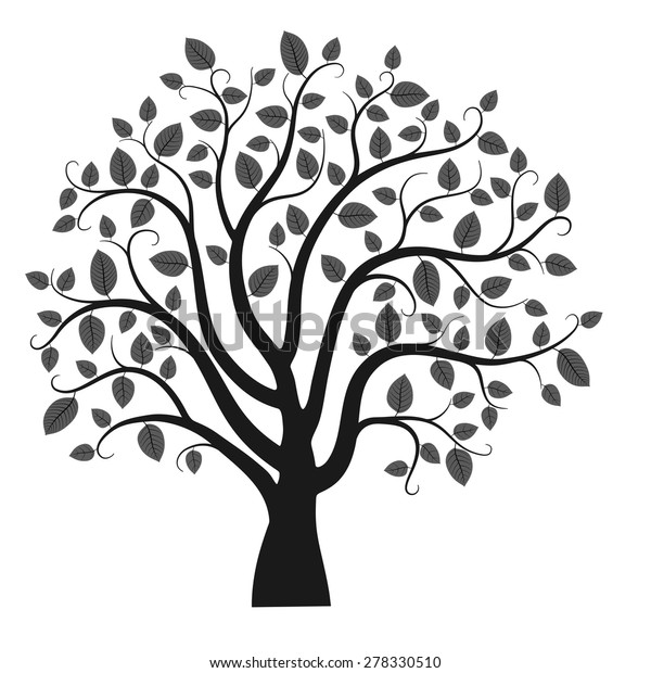 Tree Silhouette Isolated On White Background Stock Vector (Royalty Free ...