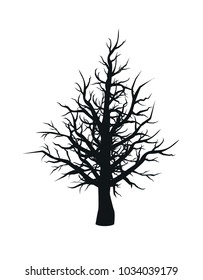 Tree silhouette isolated vector illustration 